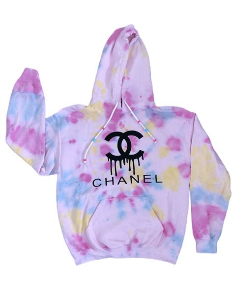 tie dye chanel hoodie|Chanel Tie Dye Hoodie .